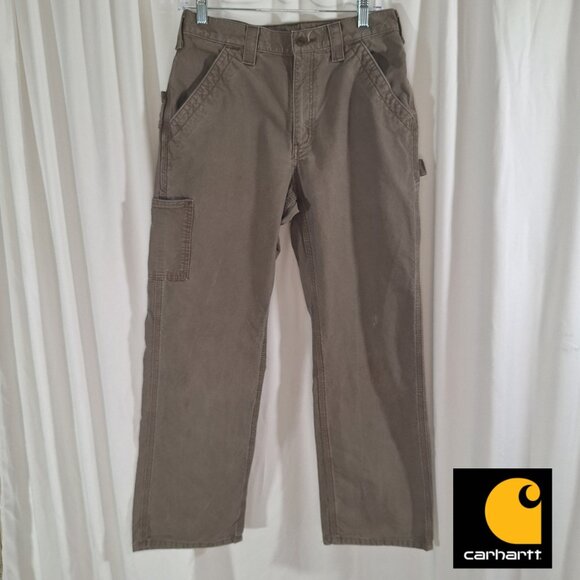 Carhartt B151 Canvas Work Dungaree Pant Mens 30x30 Brown Utility Rugged Workwear - Picture 1 of 16